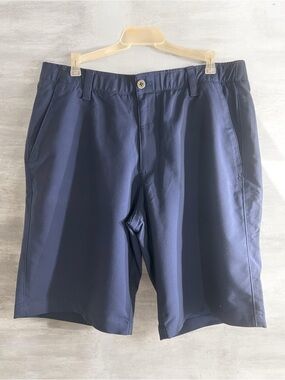 Under Armour Men's Navy Flat-Front Athletic Shorts